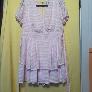 Blue Rain Pink Striped Dress